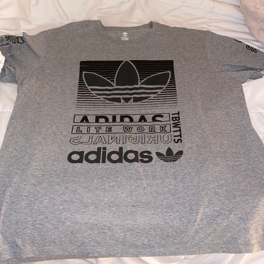 grey adidas tee